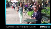 Deux femmes essayent d'harceler des hommes dans la rue