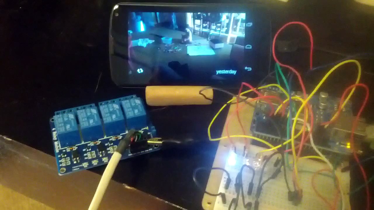 Google Glass controlling a network connected Arduino