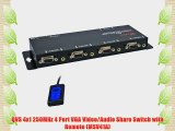 QVS 4x1 250MHz 4 Port VGA Video/Audio Share Switch with Remote (MSV41A)