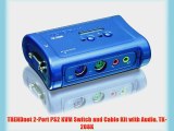 TRENDnet 2-Port PS2 KVM Switch and Cable Kit with Audio TK-208K