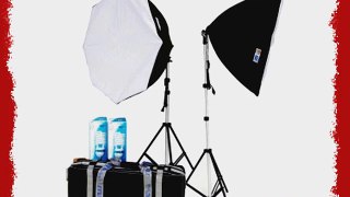 JTL 92175 DL-170 Fluorescent Soft Box Kit II with Two 85W CFL Light Stands Carry Case 33 Octagon