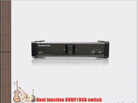 IOGEAR 2-Port DVI KVMP Switch USB 2.0 Console USB Peripherals Audio and Wireless Keyboard GCS1102-KM1