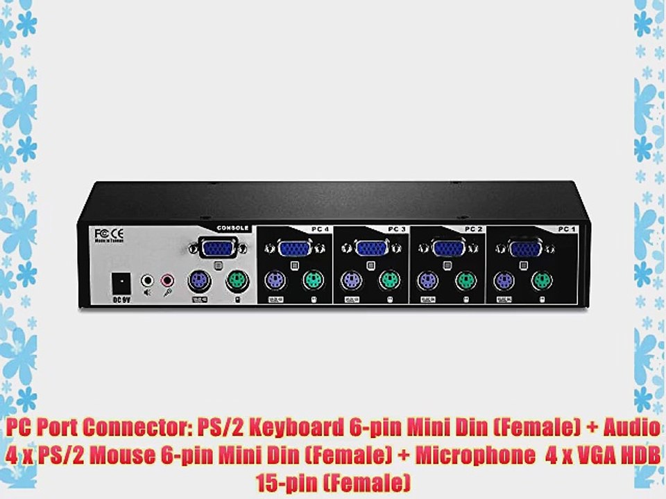 TRENDnet 4-Port PS2 Rack Mount KVM Switch and Cable Kit with Audio TK-403KR