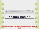TRENDnet 4-Port PS2 KVM Switch and Cable Kit with Audio TK-408K