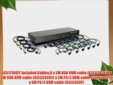 IOGEAR 16-Port USB PS/2 Combo KVM Switch with 12 USB KVM Cables and 4 PS/2 KVM Cables GCS1716KIT