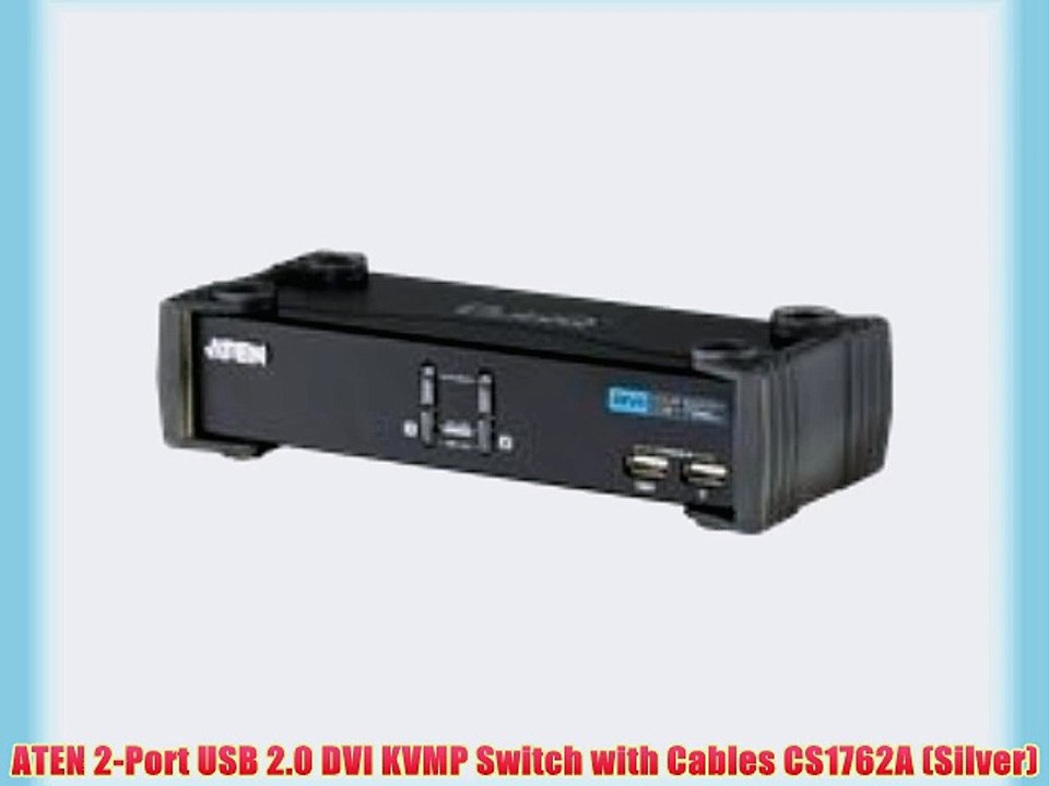 ATEN 2-Port USB 2.0 DVI KVMP Switch with Cables CS1762A (Silver)