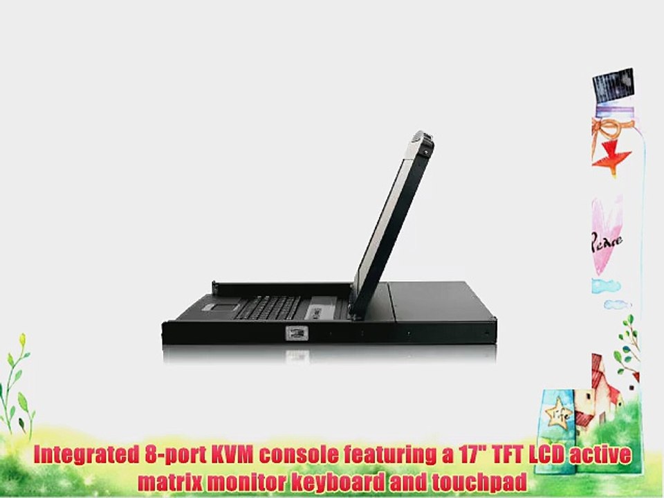 IOGEAR 8-Port Integrated KVM Console with 17 Inch TFT LCD Active Matrix Monitor Keyboard and