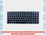 Replacement for Lenovo IdeaPad U460 U460A Laptop Keyboard Black Keys Silver Frame US Layout