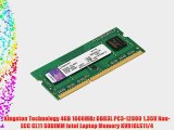 Kingston Technology 4GB 1600MHz DDR3L PC3-12800 1.35V Non-ECC CL11 SODIMM Intel Laptop Memory