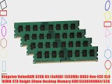 Kingston ValueRAM 32GB Kit (4x8GB) 1333MHz DDR3 Non-ECC CL9 DIMM STD Height 30mm Desktop Memory