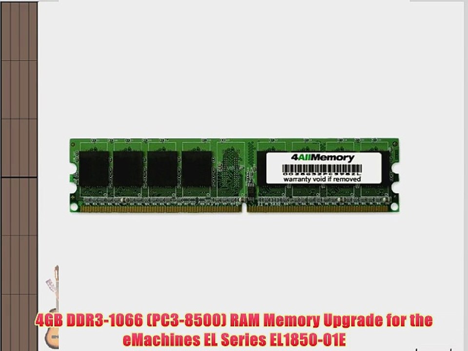 4GB DDR3-1066 (PC3-8500) RAM Memory Upgrade for the eMachines EL Series  EL1850-01E - video Dailymotion