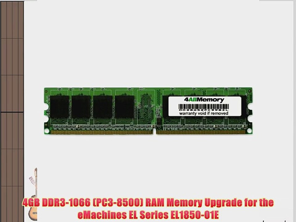 4GB DDR3-1066 (PC3-8500) RAM Memory Upgrade for the eMachines EL Series EL1850-01E