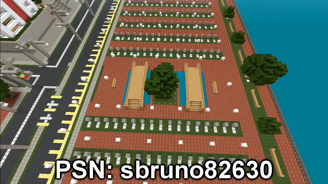 Minecraft Xbox  PS3 MASSIVE City Replica Map  Sky Scrapers Airport Football Stadium