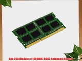 Kingston Technology ValueRAM 2GB DDR3 1600MHz DDR3 PC3-12800 Non-ECC CL11 SODIMM Notebook Memory