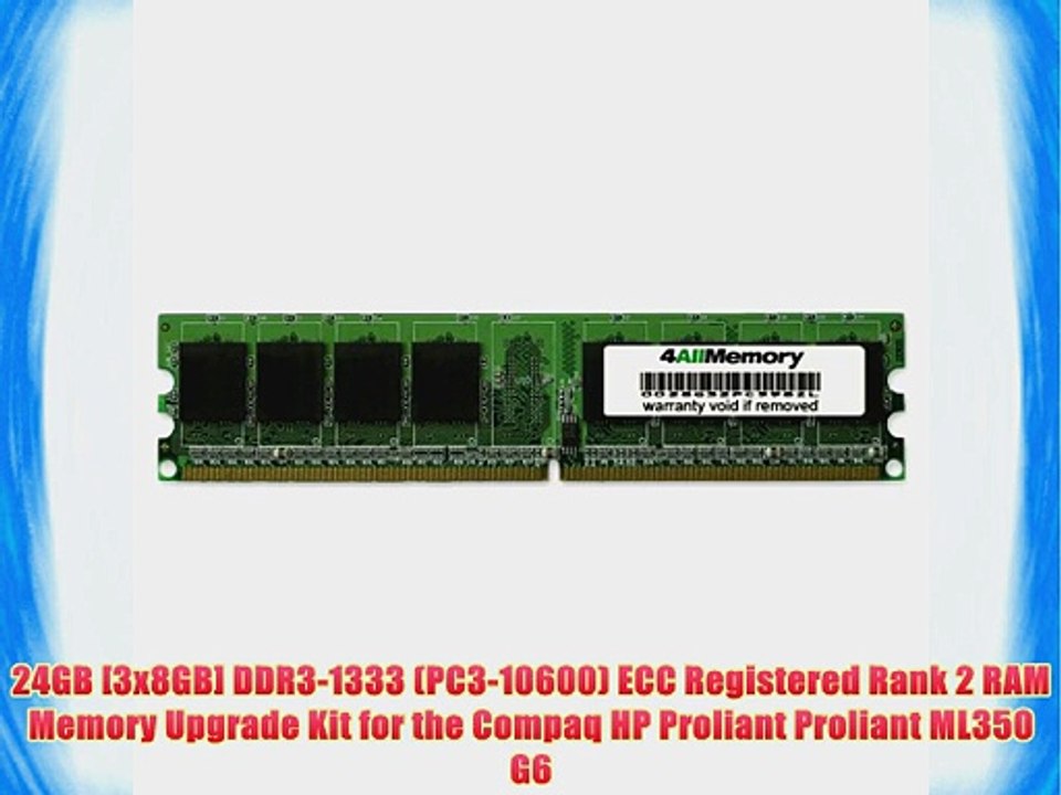 24GB [3x8GB] DDR3-1333 (PC3-10600) ECC Registered Rank 2 RAM Memory Upgrade Kit for the Compaq