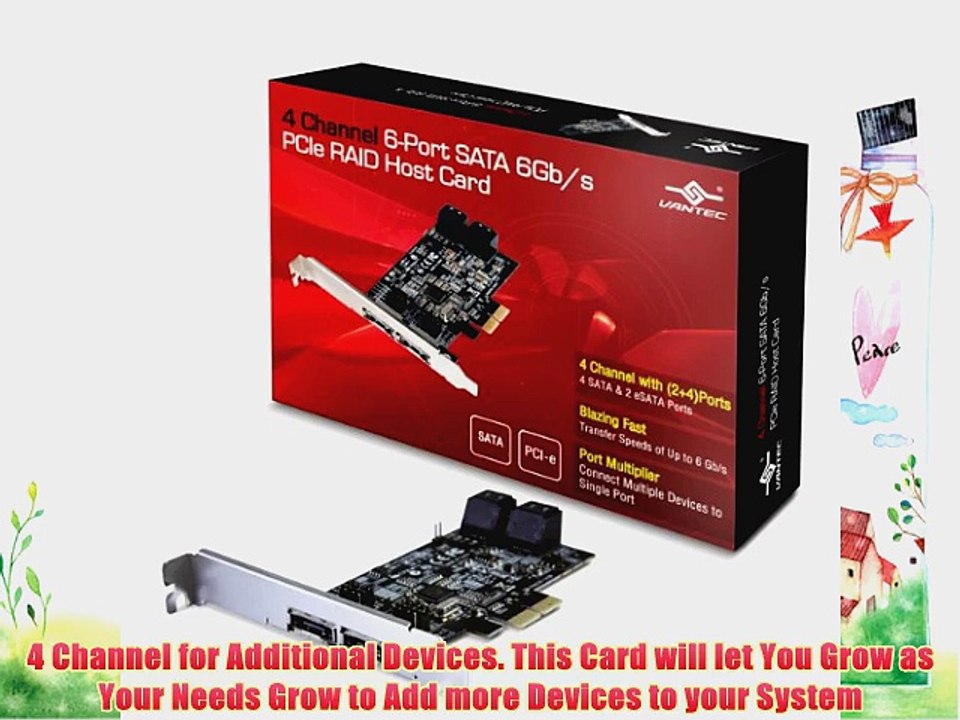 Vantec 4-Channel 6-Port SATA 6Gb/s PCIe RAID Host Card with HyperDuo Technology (UGT-ST644R)