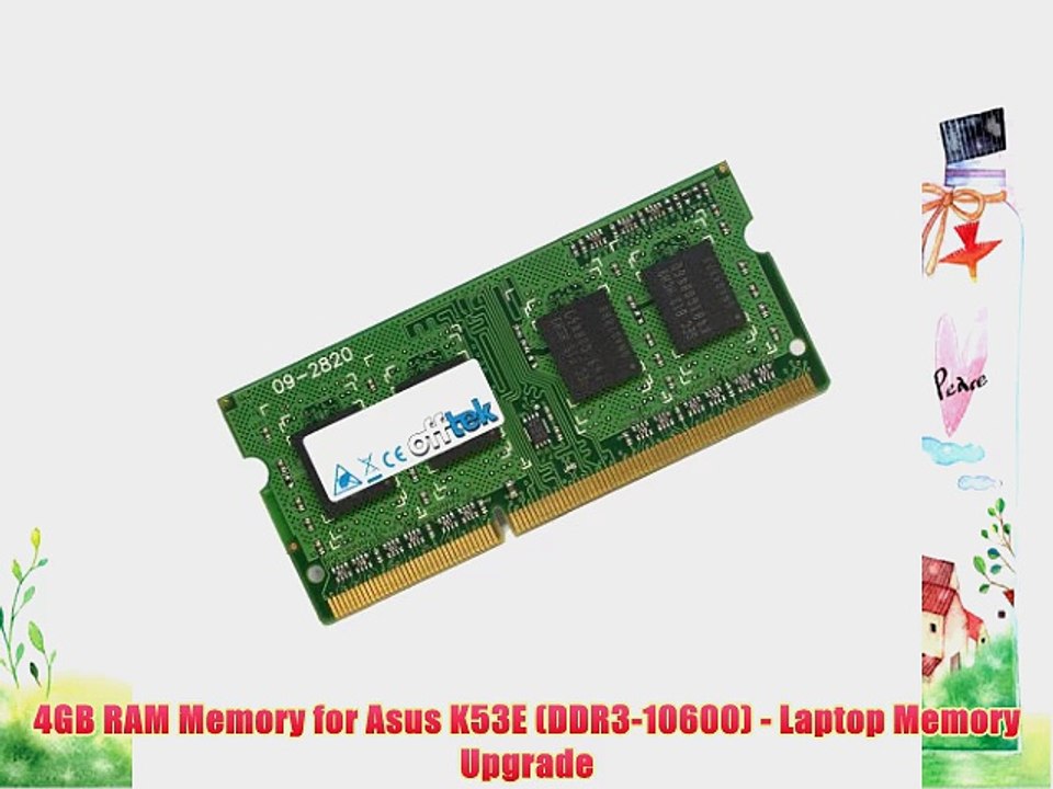 4GB RAM Memory for Asus K53E (DDR3-10600) - Laptop Memory Upgrade