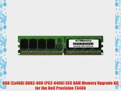 8GB [2x4GB] DDR2-800 (PC2-6400) ECC RAM Memory Upgrade Kit for the Dell Precision T3400