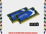 Kingston HyperX 2GB Kit (2x1GB Modules) 667MHz DDR2 Notebook Memory (KHX5300S2LLK2/2G)