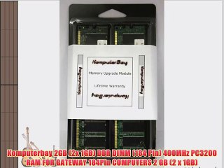 Komputerbay 2GB (2x 1GB) DDR DIMM (184 Pin) 400MHz PC3200 RAM FOR GATEWAY 184Pin COMPUTERS