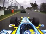 Alonso overtakes Button Australia 2006 (onboard)