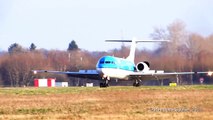 Very hard KLM Fokker 70 landing @ Hannover [HAJ/EDDV]   waving Pilot