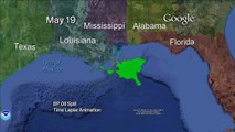 Google Earth: Gulf Oli Spill Extent Timelapse from NOAA data