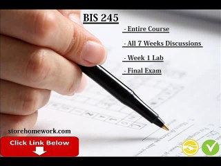 BIS 245 Week 5 Lab – ER Diagram and ER Matrix