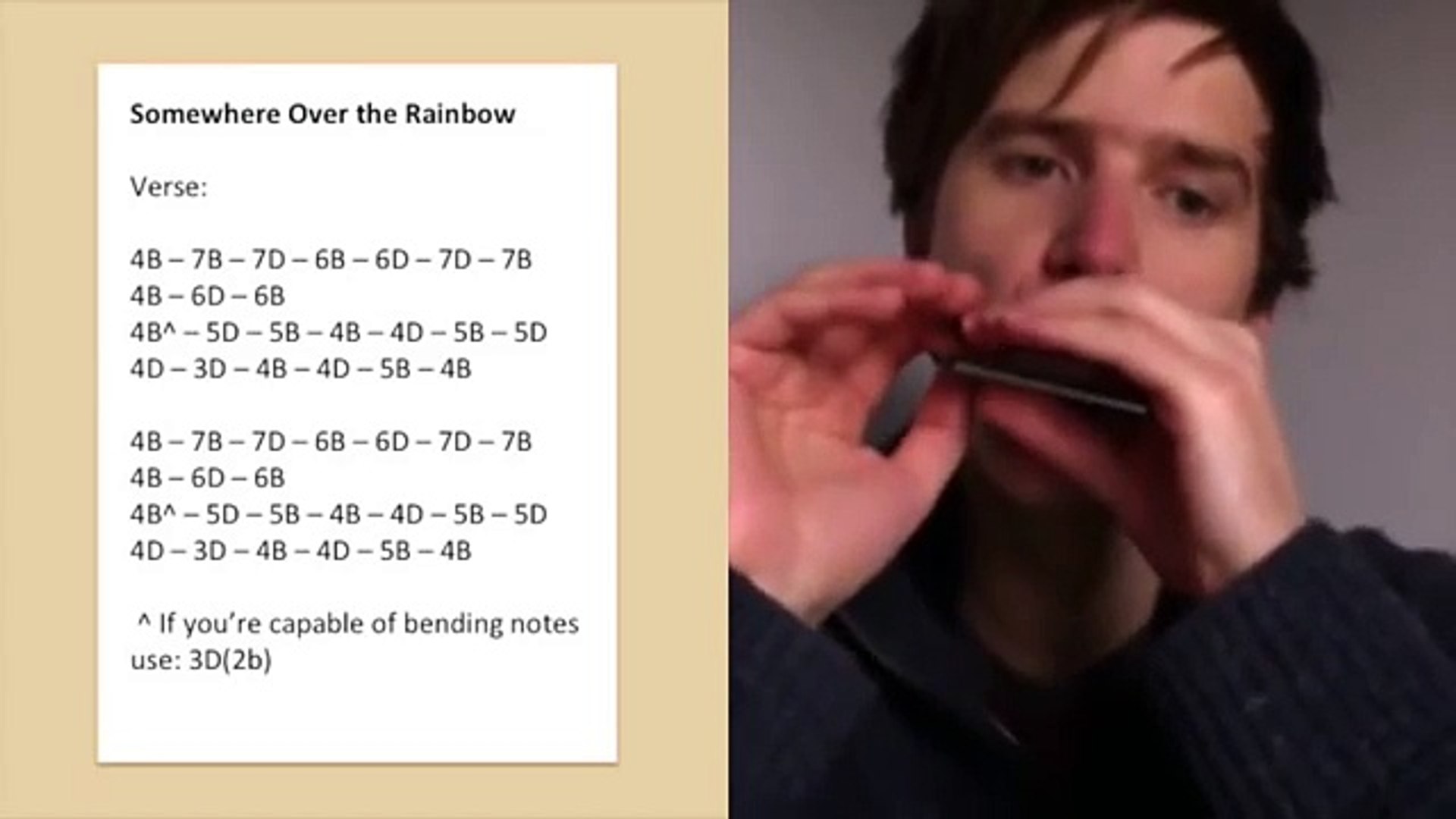 How to play 'Somewhere Over the Rainbow' on harmonica - video ...