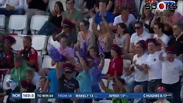 Shahid Afridi 34 Runs Of 17 Balls vs Derbyshire in NatWest t20 Blast Plus 1 Wicket