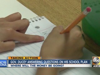 Governor Ducey answering questions on his school plan