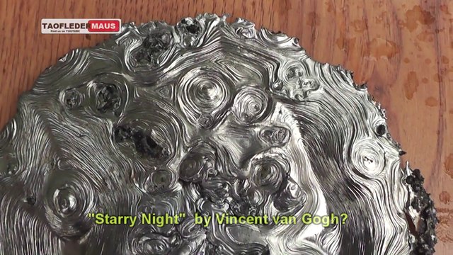 Pouring Coca Cola into molten lead creates nifty wall art