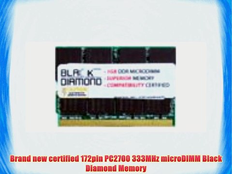 512MB Memory RAM for Sony VAIO VGN-T Series T140P/L 172pin PC2700 333MHz microDIMM Black Diamond