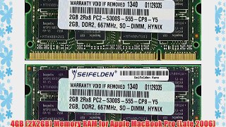 4GB (2X2GB) Memory RAM for Apple MacBook Pro (Late 2006) Laptop Memory Upgrade - Limited Lifetime