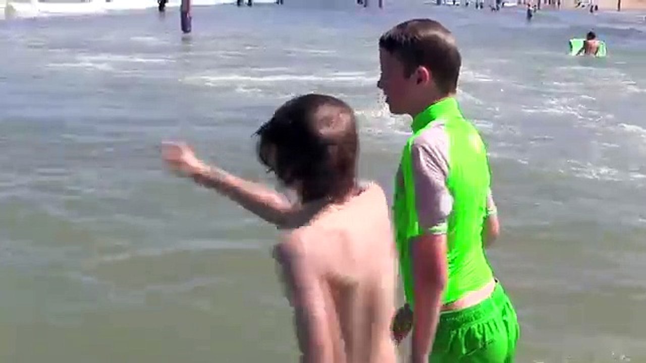 The boys swimming in Virginia Beach