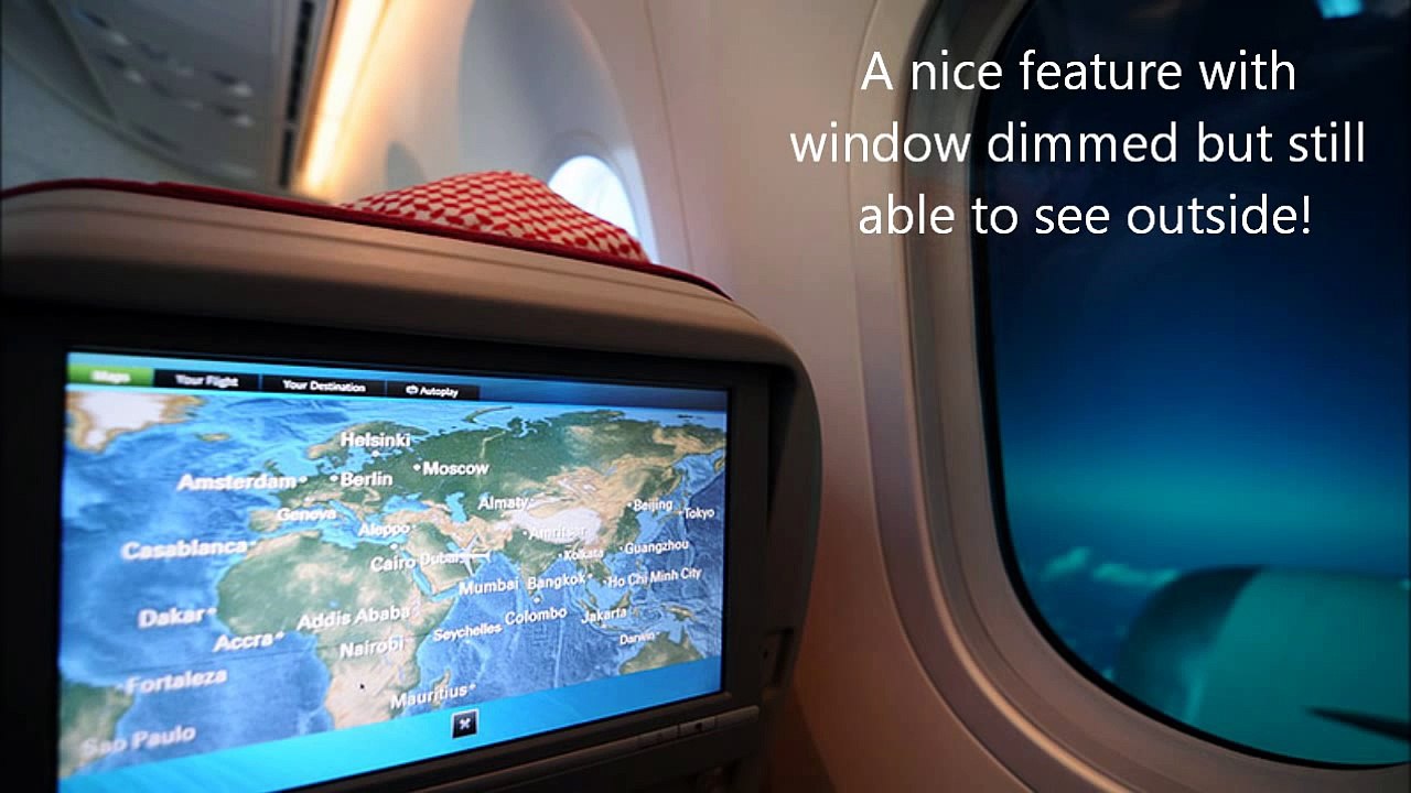 Qatar Airways Boeing 787 Dreamliner startup, takeoff, landing sounds and onboard feature