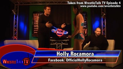 Female Wrestler beats up TV host