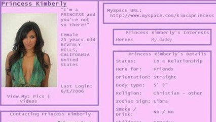 Kim Kardashian's 2006 pink princess MySpace page unearthed