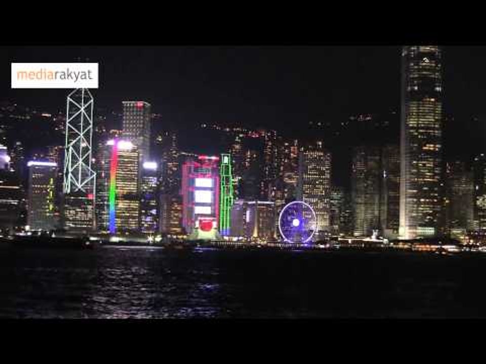 Beautiful Hong Kong's Skyline At Night  美丽的香港夜景