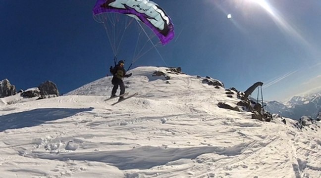 Speed Riding at the Grands Montets (Chamonix) Spring 2015