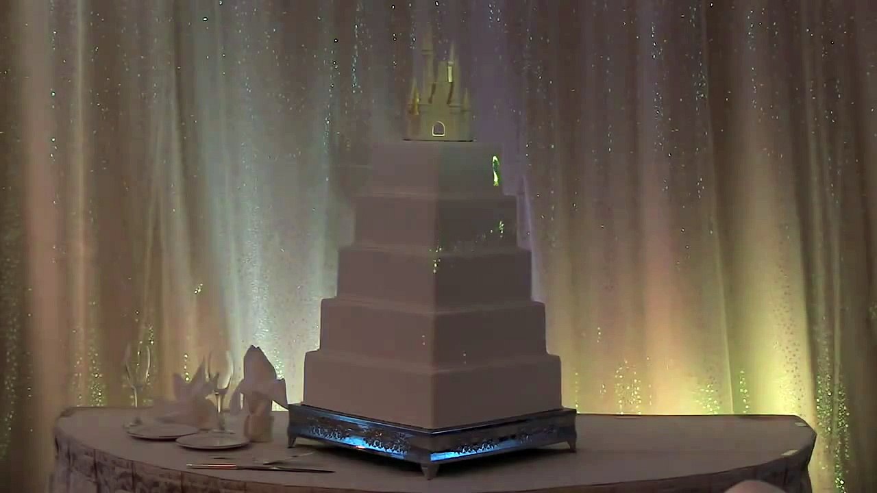 Interactive wedding cake projection mapped from Disney Fairytale Weddings