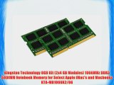 Kingston Technology 8GB Kit (2x4 GB Modules) 1066MHz DDR3 SODIMM Notebook Memory for Select