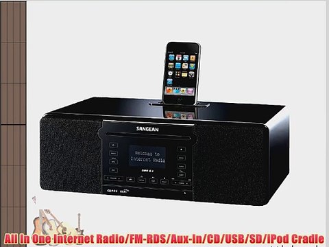 Sangean DDR-63 All-in-One Table Top with WiFi Internet FM-RDS/Aux In/ CD/USB/iPod Cradle in