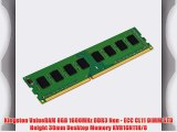 Kingston ValueRAM 8GB 1600MHz DDR3 Non - ECC CL11 DIMM STD Height 30mm Desktop Memory KVR16N11H/8
