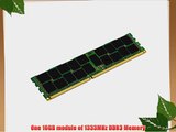 Kingston ValueRAM 16GB 1333MHz DDR3 PC3-10600 ECC Reg CL9 DIMM DR x4 1.35V Server Memory KVR13LR9D4/16