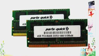 8GB 2 X 4GB DDR3 SODIMM 1066MHz PC3-8500 204 pin Lenovo ThinkPad T400 T400s T410 T410i T410s
