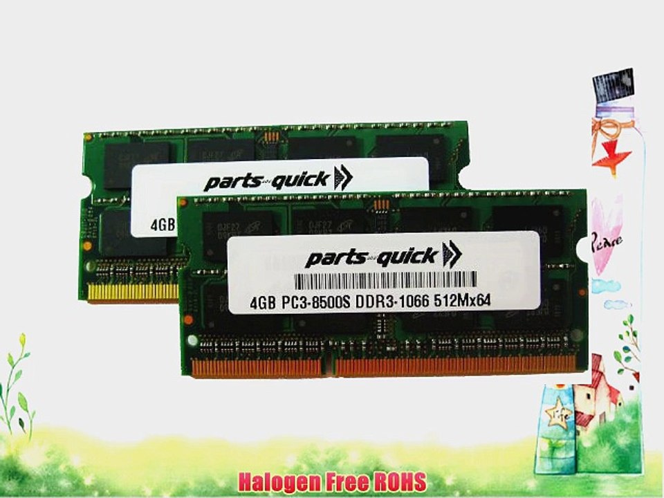 8GB 2 X 4GB DDR3 SODIMM 1066MHz PC3-8500 204 pin Lenovo ThinkPad T400 T400s T410 T410i T410s