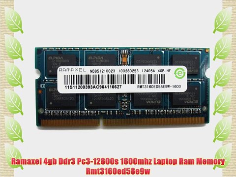 Ramaxel 4gb Ddr3 Pc3-12800s 1600mhz Laptop Ram Memory Rmt3160ed58e9w