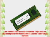 2GB 1066MHz DDR3 Non-ECC CL7 SODIMM Single Rank x8 interchangeable with KVR1066D3S8S7/2G Anti-Static
