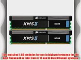 Corsair XMS3 8 GB (2 x 4GB) 1333 MHz PC3-10666 240-Pin DDR3 Memory Kit CMX8GX3M2A1333C9